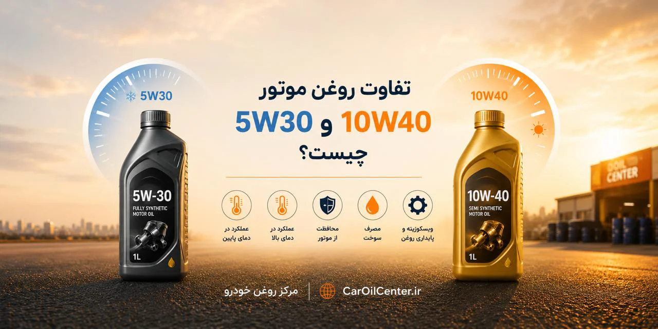 تفاوت روغن موتور 5W30 و 10W40 چیست؟ | کدام روغن بهتر است؟