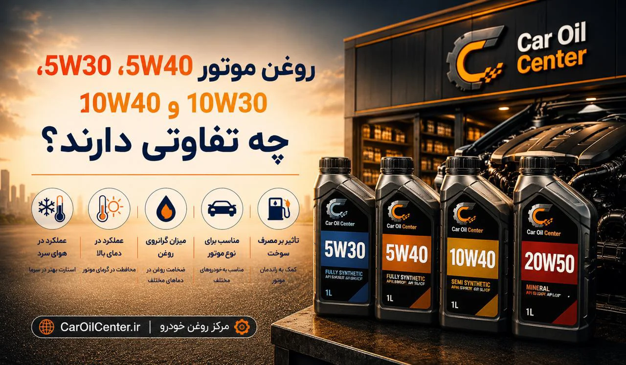 روغن موتور 5W30، 5W40، 10W40 و 20W50 چه تفاوتی دارند؟